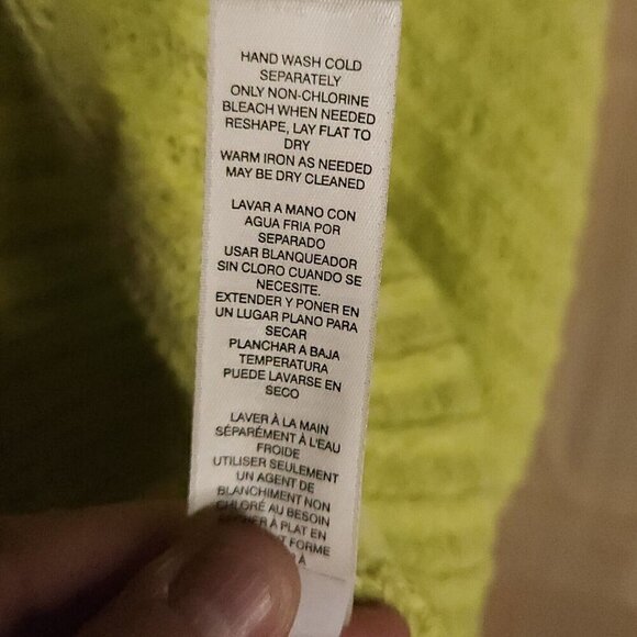 Chico's Neon Yellow Open Front Cardigan Sweater Medium - Picture 6 of 7